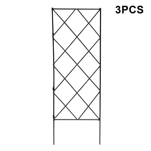 Cadre En Treillis Pliable Pour Arc De Plante, Support Mural En Fer, Noir, 3 Pièces, Tslm