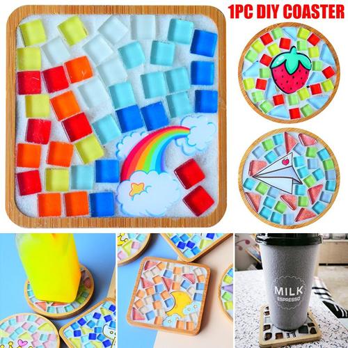 Sous-verres en mosaïque, paquet de matériaux faits à la main, couleurs mélangées, jouets pour enfants, décorations, cadeau, xqmg