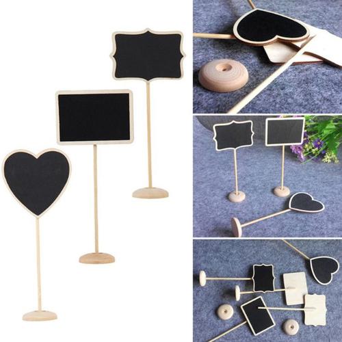 Mini Tableau Noir En Bois, 5 Pièces, Avec Support, Table De Mariage, Signe De Numéro Xqmg