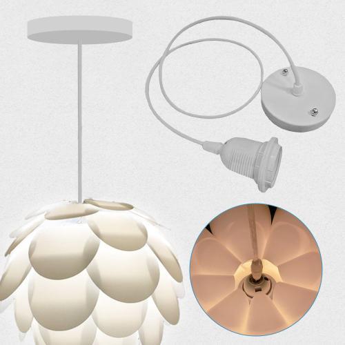 Support de lampe en plastique, douille E27, câble de fil, base de lampe de  plafond pour lustre led suspendu, ensemble de cordons, bricolage