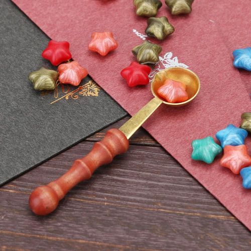 Perles De Sceau De Cire Pour Scellage, Pour Enveloppe Artisanale Vintage, Sceau De Cire De Mariage, Ancien, Manche En Bois