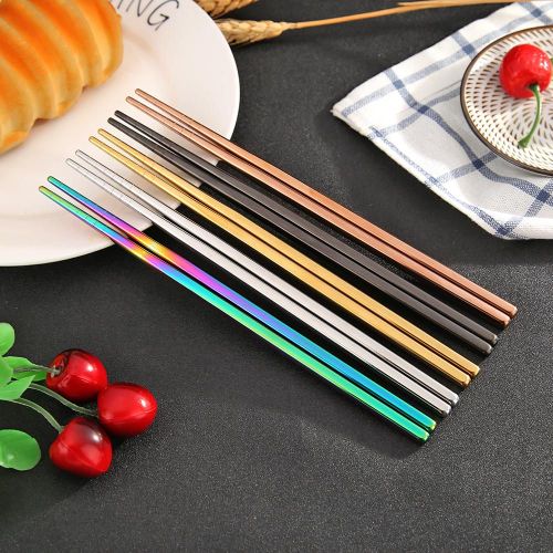 Baguettes Chinoises En Acier Inoxydable, 1 Paire, Portable, Durable, Design Antidérapant, Sécurité Alimentaire, Vaisselle, Outil De Cuisine