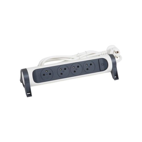 Multiprise pivotante 4 prises 2P+T avec interrupteur - cordon 1,5m - 16A - 50075 LEGRAND