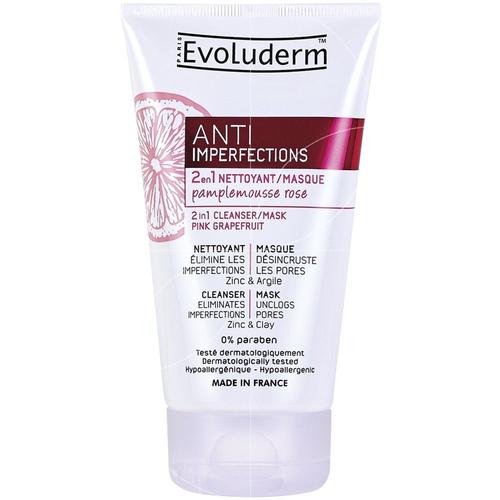 Evoluderm - Nettoyant Masque 2 En 1 Anti-Imperfections Au Pamplemousse Rose - 150ml 