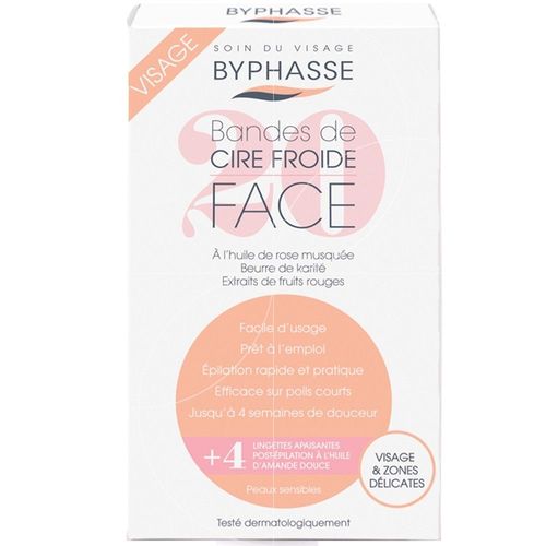 Byphasse - 20 Bandes De Cire Froide Visage Et Zones Délicates 