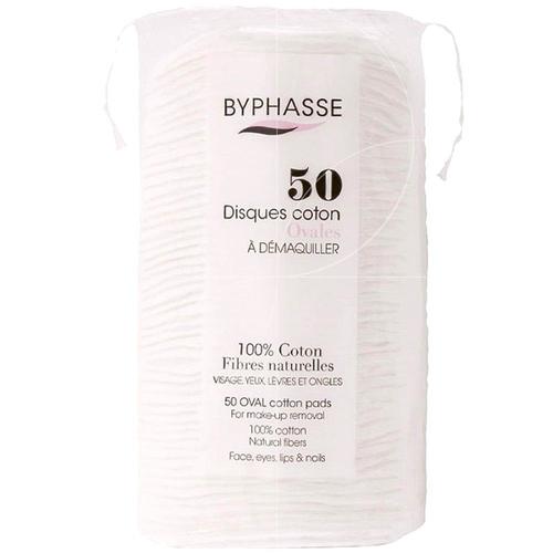 Byphasse - Disques 100% Coton Fibres Naturelles X50 Ovales 