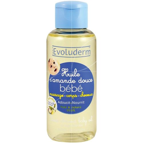 Evoluderm - Huile D'amande Douce Bébé Massage Corps & Cheveux - 100ml 
