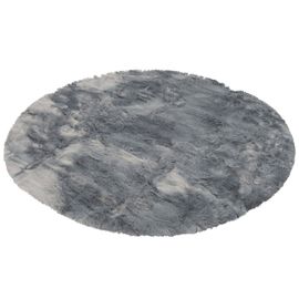 Pergamon Aspen - Tapis De Luxe En Fourrure Synthétique Super Doux - Moucheté Gris 80x80 Cm
