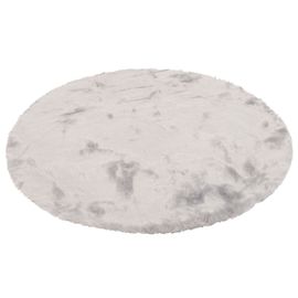 Pergamon Aspen - Tapis De Luxe En Fourrure Synthétique Super Doux - Moucheté Gris Clair 80x80 Cm