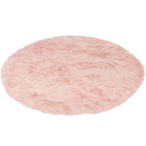 Pergamon Aspen - Tapis De Luxe En Fourrure Synthétique Super Doux - Moucheté Rose 80x80 Cm
