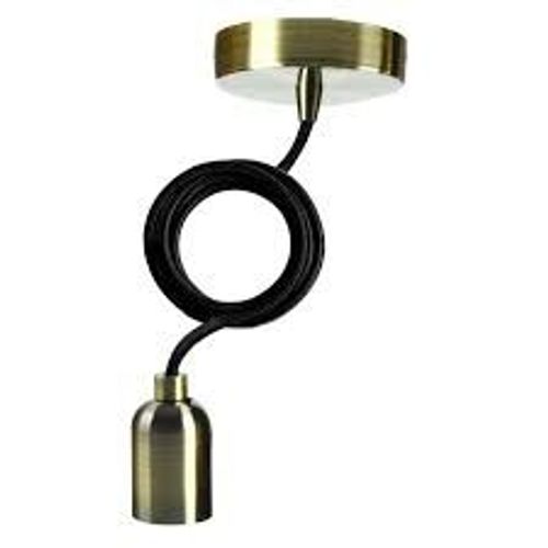 Suspension Métal E27 Et Câble Textile Noir