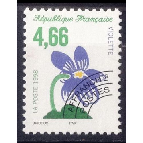Préoblitéré Fleurs Sauvages - Violette 4,66 (Très Joli N° 242) Obl - France Année 1998 - Brn83 - N17844