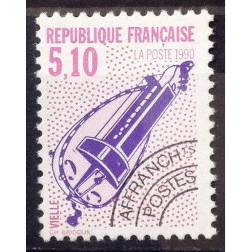 Préoblitéré Instruments De Musique 1990 - Vielle 5,10 Violet - Dentelé 13 (Très Joli N° 209) Obl - Cote 3,00€ - France Année 1990 - Brn83 - N17978