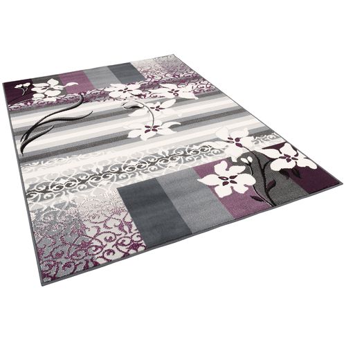 Pergamon Samba - Tapis De Designer Moderne - Fleurs Violet 80x150 Cm