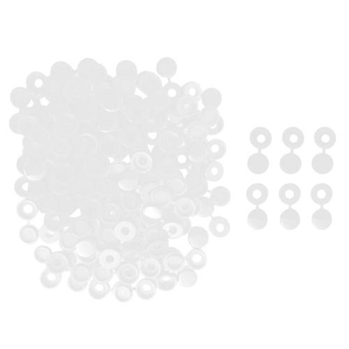 Blanc 100 Pièces Capuchons de Couvercle à Vis Articulés Bouchons à Vis en Plastique Couvercles à Bouton-Pression à Vis Repliable Couvercle à Pression Rondelle Flip Tops 