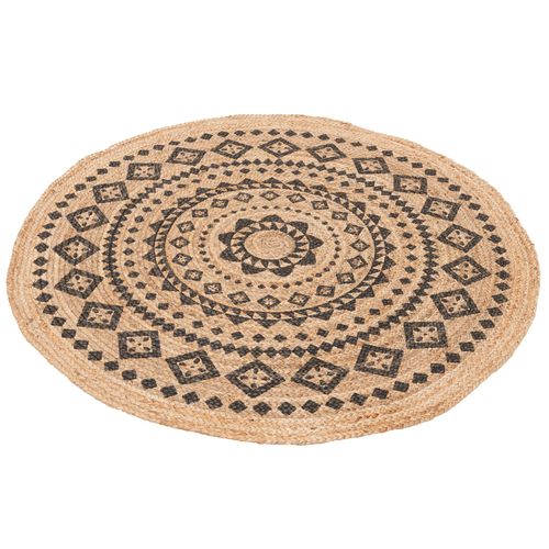 Pergamon Tapis De Jute Fait Main Nele Ethno Rond Beige 80x80 Cm