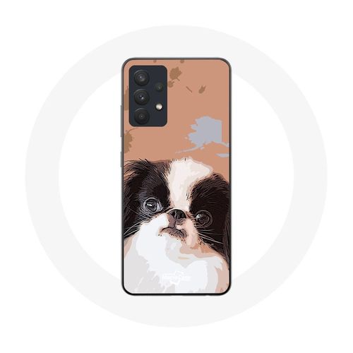 Coque Pour Samsung Galaxy A32 Épagneul Japonais Noir Et Blanc Race De Chiens