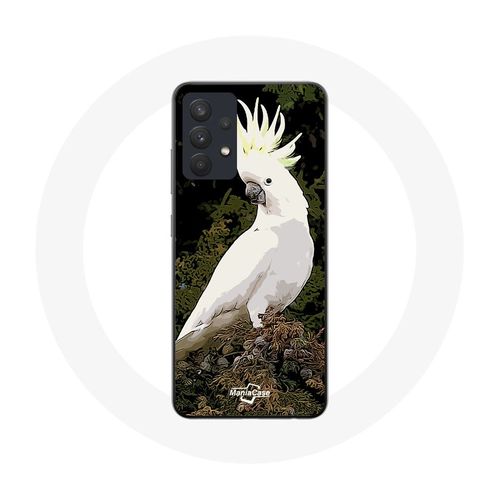 Coque Pour Samsung Galaxy A32 Cacatoes Perroquets Blanc Sur L'arbre