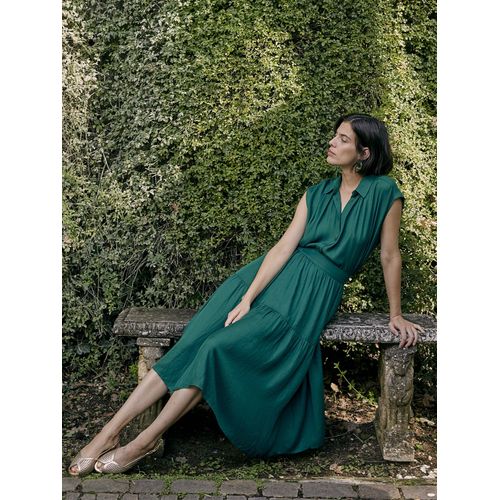Jupe Mi-Longue Femme Viscose Et Lin