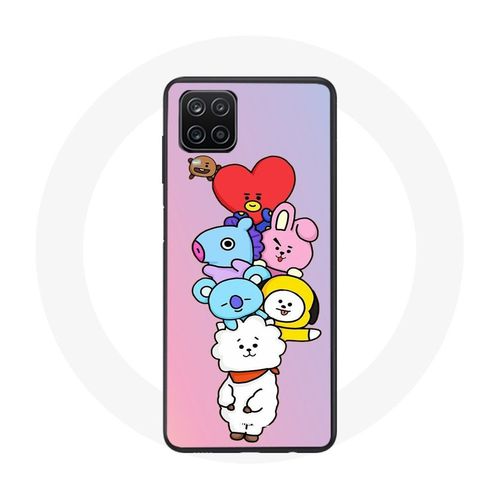 Coque Pour Samsung Galaxy A12 Bts Bangtan Sonyeondan Bt21 Tata Chimmy Cooky Rj Koya Mang Et Shooky Fond Rose