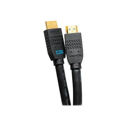C2G 25ft Ultra Flexible 4K Active HDMI Cable Gripping 4K 60Hz - In-Wall M/M - Câble HDMI avec Ethernet - HDMI mâle pour HDMI mâle - 7.6 m - noir - actif, support pour 4K60Hz