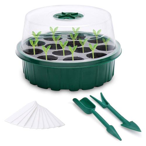 Mini Serre Avec Plateau Ventilé, Pots De Pépinière Avec 13 Trous, Récipient Hydroponique En Plastique Intérieur Et Extérieur, Fournitures De Jardinage