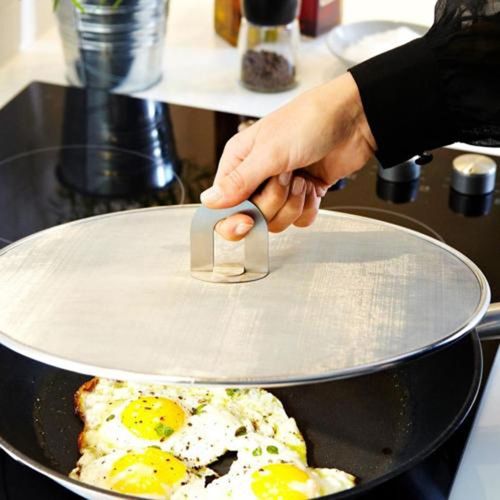 Écran Anti-Éclaboussures 25cm/29cm/33cm, Poêle À Frire, Protection Contre Les Éclaboussures D'huile Chaude, Ustensiles De Cuisine En Acier, Accessoires