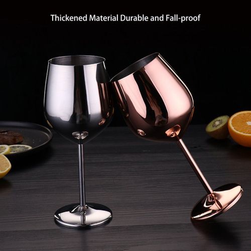 Verre À Vin Rouge En Acier Inoxydable, 500ml, Verre À Vin Rouge Plaqué En Cuivre, Boisson Créative En Métal Pour Bar Restaurant