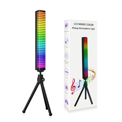 Lumière Led 3d À Activation Vocale, Contrôle Par Application Mobile, Rgb, Indicateur De Niveau De Musique, Lumière Ambiante Colorée Pour Voiture, Pc, Jeux Tv