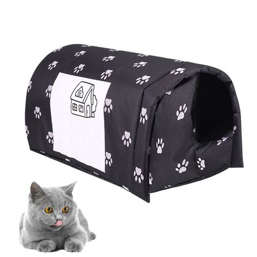 Nid De Chat En Tissu Oxford, Abri D'extérieur Épais Et Pliable Pour Chat, Chiot, Chaton, Litière Chaude, Hiver