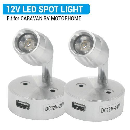 Spot lumineux LED USB tactile 12V, 2 pièces, éclairage d'intérieur pour  camping-car, Van, caravane, bateau, lampe de bureau