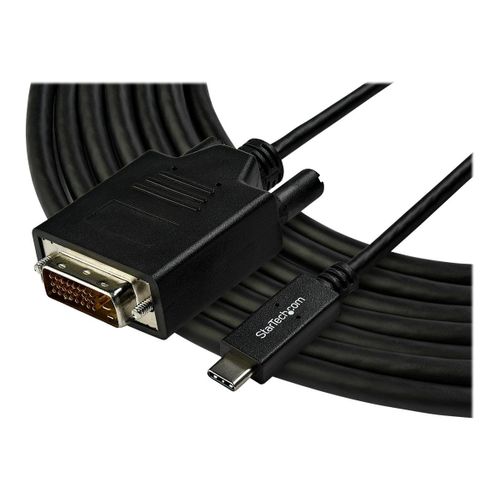 StarTech.com Câble adaptateur USB-C vers DVI de 3 m - Câble USB Type-C vers DVI en noir - 1920 x 1200 - Adaptateur vidéo externe - VIA/VLI - VL100 / Parade - PS171 - USB-C - DVI - noir - pour...