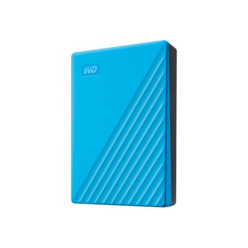 WD My Passport WDBPKJ0040BBL - Disque dur - chiffré - 4 To - externe (portable) - USB 3.2 Gen 1 - AES 256 bits - bleu