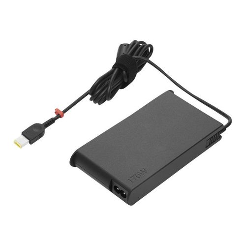 Lenovo ThinkPad 170W Slim AC Adapter (Slim-tip) - Adaptateur secteur - CA 90-265 V - 170 Watt - noir - pour ThinkPad P1 Gen 4; P15v Gen 2; P17 Gen 2; T15g Gen 2; T15p Gen 2; X1 Extreme Gen 4