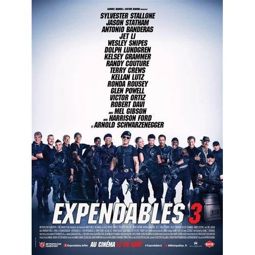 Expendables 3 / Trois - Affiche Originale De Cinéma - Format 120x160 Cm - Un Film De Patrick Hughes Avec Sylvester Stallone, Jason Statham, Antonio Banderas, Mel Gibson, Harrison Ford, Schwarzenegger
