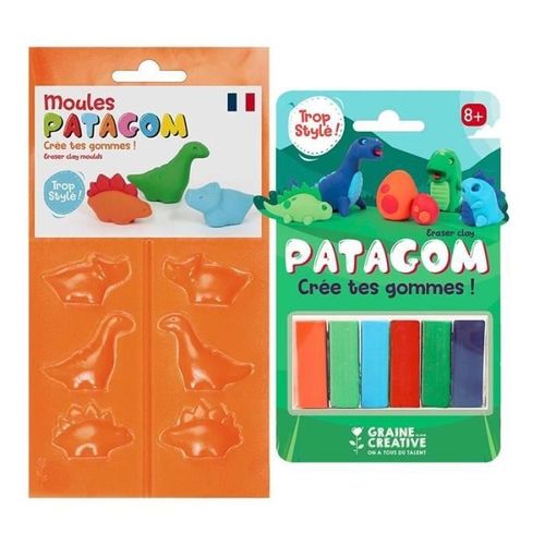 Gomme À Modeler Et Moules Patagom - Dinosaures