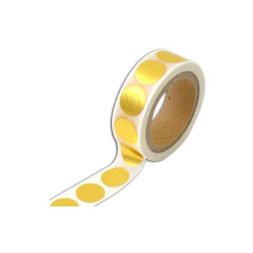 Masking Tape Blanc ? Ronds Dor?S - 10 M