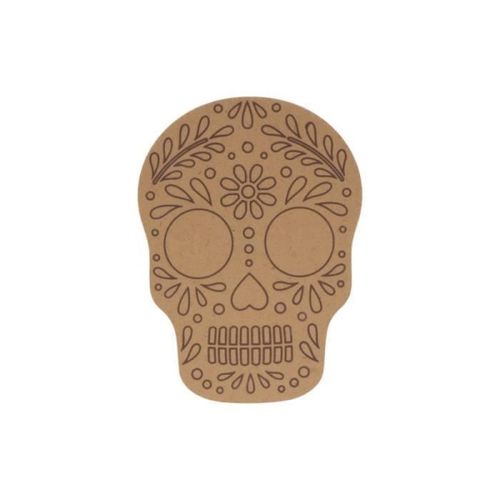 Support En Mdf 'artemio - Viva La Vida' Crâne 15 Cm X 11 Cm