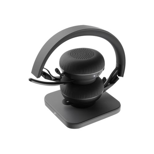 Logitech MS - Micro-casque - sur-oreille - Bluetooth - sans fil - Suppresseur de bruit actif