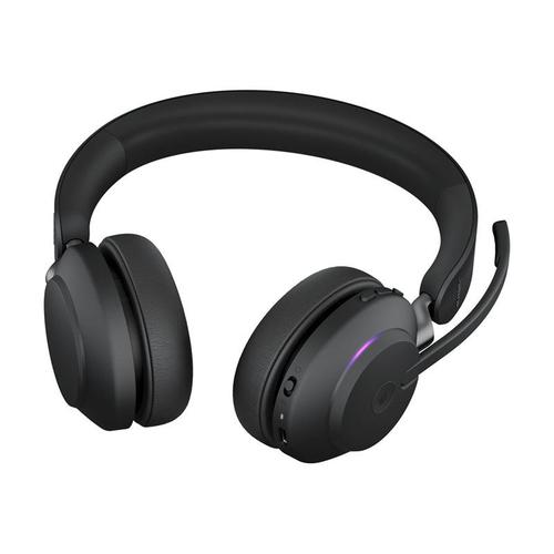 Jabra Evolve2 65 MS Stereo - Micro-casque - sur-oreille - Bluetooth - sans fil - USB-A - isolation acoustique - noir - Certifié pour Microsoft Teams