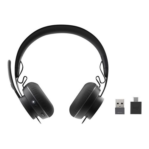 Logitech UC Zone Wireless - Micro-casque - sur-oreille - Bluetooth - sans fil - Suppresseur de bruit actif