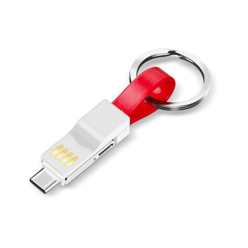 Mini porte clés 3 en 1, câble de Charge Micro USB Type C pour