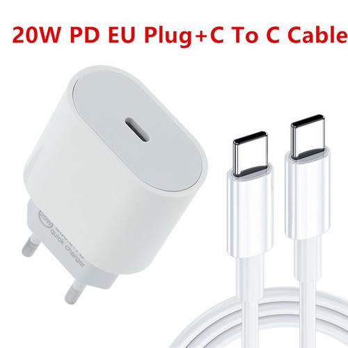 Chargeur Usb Type-c 20w Pd Charge Rapide, Adaptateur Secteur, Prise Us/eu, Pour Apple Iphone 13/12/11/pro/max/8/7/samsung/xiaomi