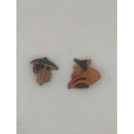 Militaria-Ww2-Allemagne-Whw-Lot De 3-Céramique-"Struwwelpeter"-1942-Be