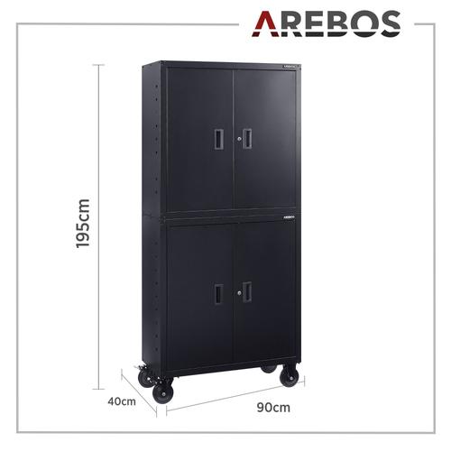 Arebos AREBOS Armoire-Fichier Armoire De Bureau Armoire De Rangement à Roulettes Noir 