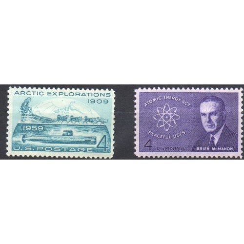 Etats-Unis Timbres Recherche Nucléaire 1957