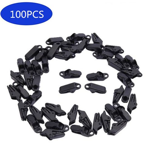 100 Pcs Clip Tente Clip B?che, Pince pour B?che Plastique, Clips De B?che Noir, Pinces Activit?s De Plein Air, 3.2 * 1 * 1.3 cm