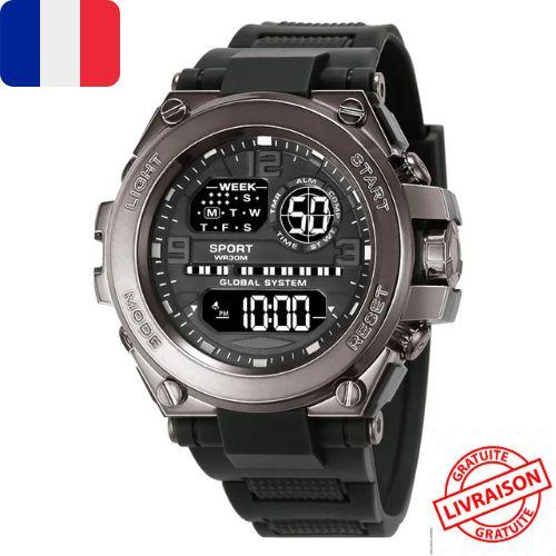 Montre De Sport Militaire Noir Pour Homme, Numérique, Multifonction, Étanche