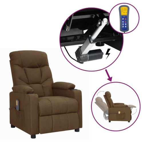 Vidaxl Fauteuil Releveur Inclinable De Massage Marron Tissu
