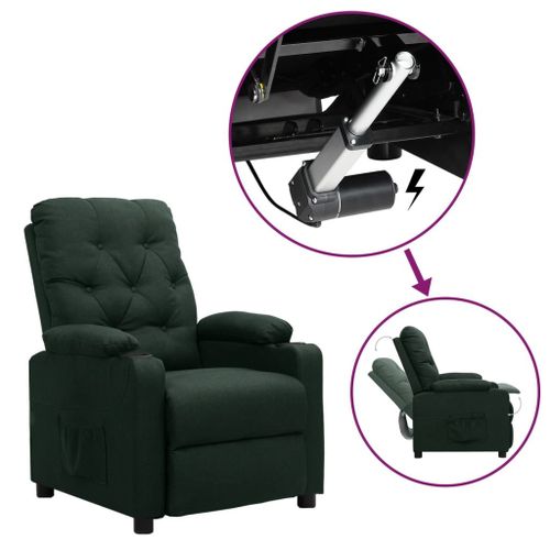 Vidaxl Fauteuil Releveur Inclinable Vert Fonc¿¿ Tissu